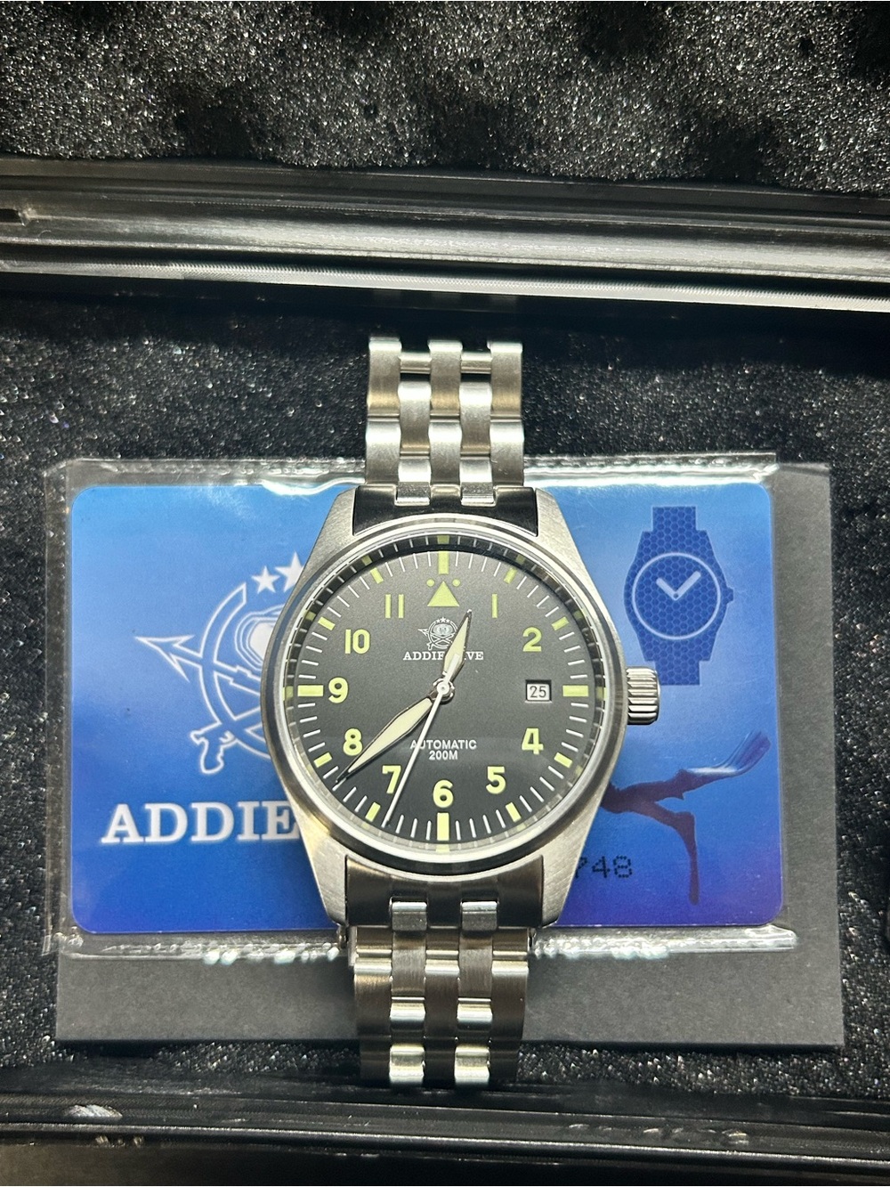 ADDIEVE Stainless Steel Automatic Watch Pilot 39mm